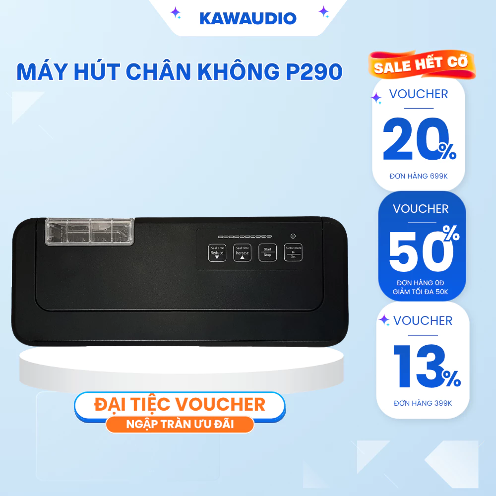 Máy Hút Chân Không KAW P290 / P280 Chính Hãng - Bản Cao Cấp Không Kén Túi, Đường Hàn 4mm Siêu Chắc - Bảo Hành 12 Tháng