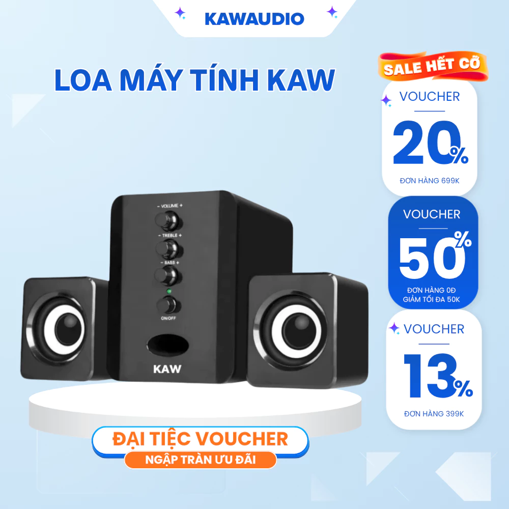 Bộ Loa Máy Tính KAW SADA D202 Bass Căng, Âm Thanh Sống Động, Thiết Kế Nhỏ Gọn, Bắt Mắt Sang Trọng
