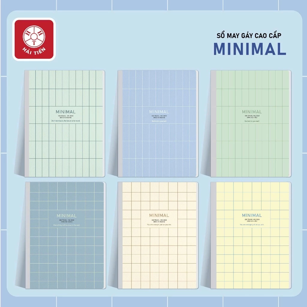 HẢI TIẾN Sổ may gáy bìa bồi cao cấp - Minimal (kẻ ngang, ôly) (A4, A5, A6)