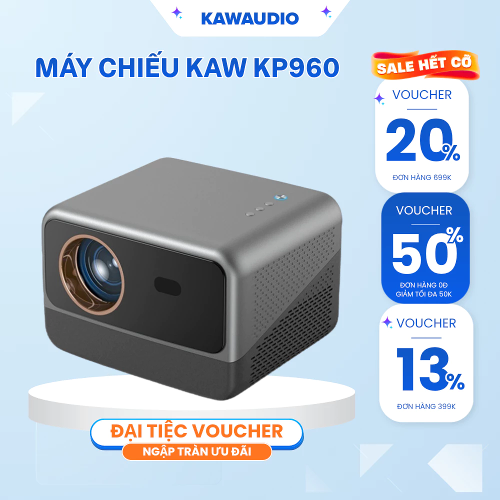 Máy Chiếu KAW KP960 Độ Phân Giải Cao Hỗ Trợ 4K, LED Siêu Bền, Siêu Nét Xem Phim, Bảo Hành 24T