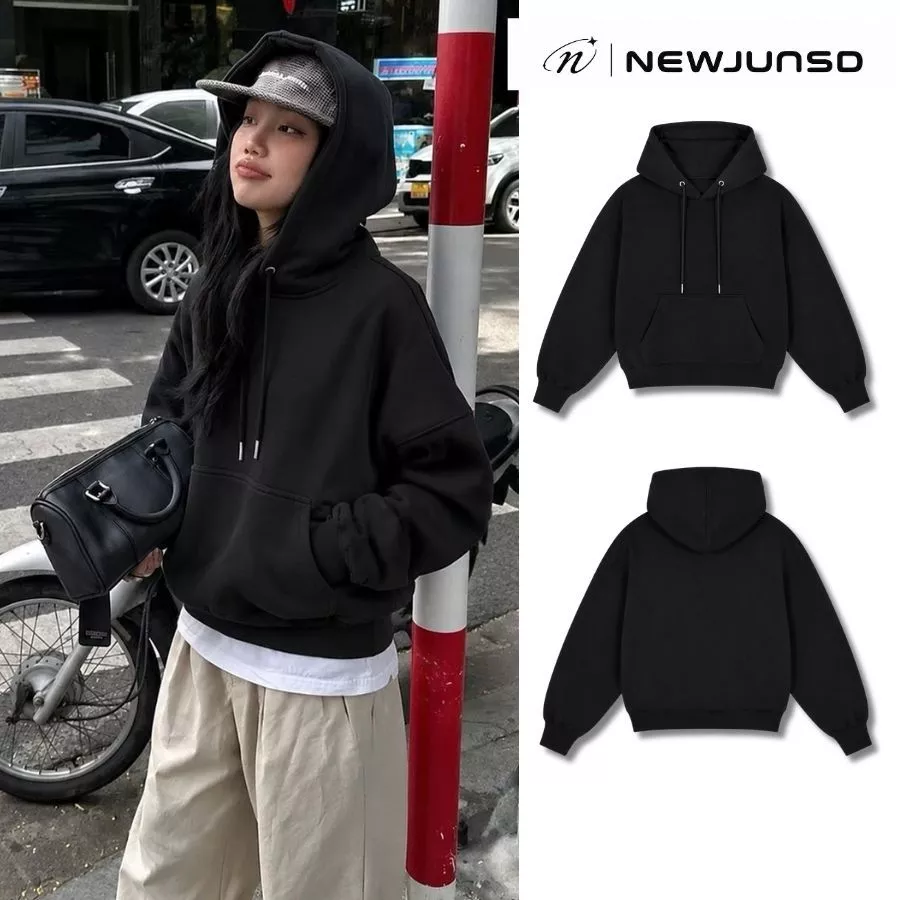Áo Khoác HOODIE NEWJUNSD Cotton 365gsm, Áo Khoác Nỉ Bông Form Rộng Cho Nam Nữ Unisex