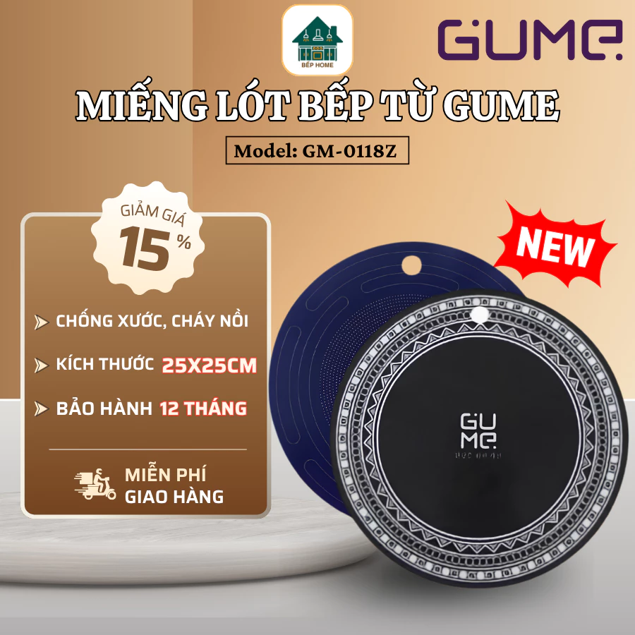 Miếng Lót Mặt Bếp Từ GUME Kết Hợp Silicon Và Sợi Thủy Tinh Cao Cấp Chống Xê Dịch Nồi Chảo, Nấu Ăn An Toàn Hơn - Bếp Home