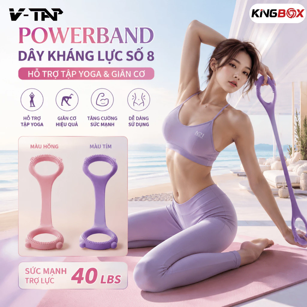 Dây kháng lực vòng số 8 Silicon - Dụng cụ tập Gym, Yoga, Thể dục tại nhà, Hỗ trợ tập tay, lưng, mông