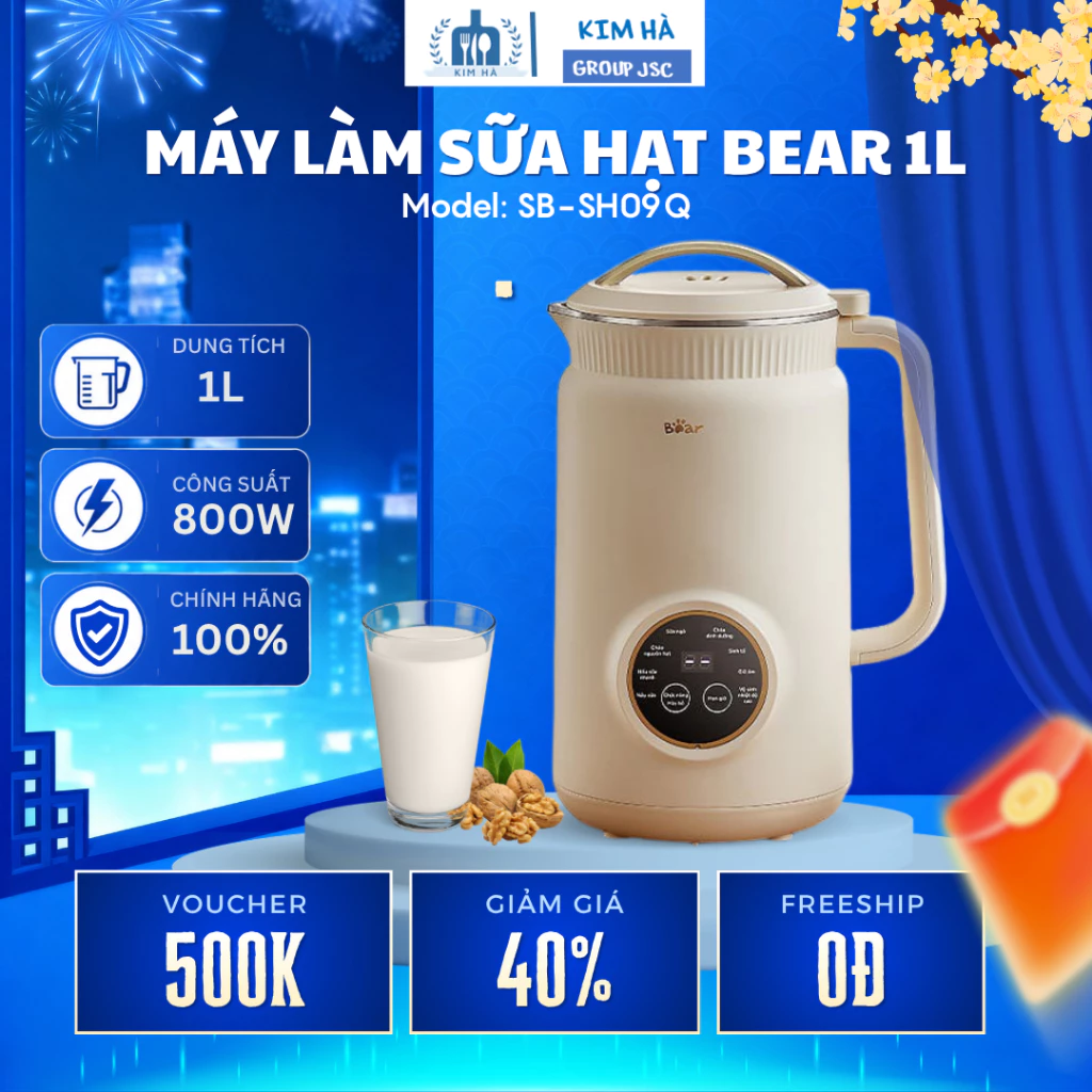 Máy Làm Sữa Hạt Bear SB-SH09Q Giữ Ấm Và Hẹn Giờ Thông Minh, Dễ Dàng Sử Dụng - Kim Hà Group