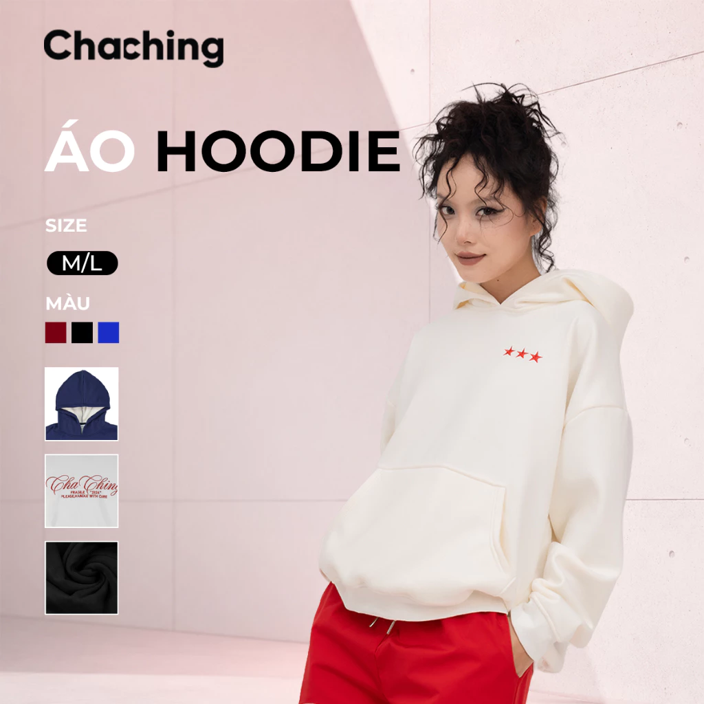 Áo Khoác Hoodie Nam Nữ Form Rộng ChaChing, Chất Liệu Nỉ Cao Cấp, Phong Cách Streetwear