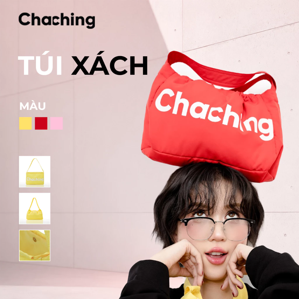 Túi Đeo Vai Nữ ChaChing, Thiết Kế Độc Đáo, Tích Hợp Khóa Nam Châm Tiện Lợi và Dây Rút Đa Năng