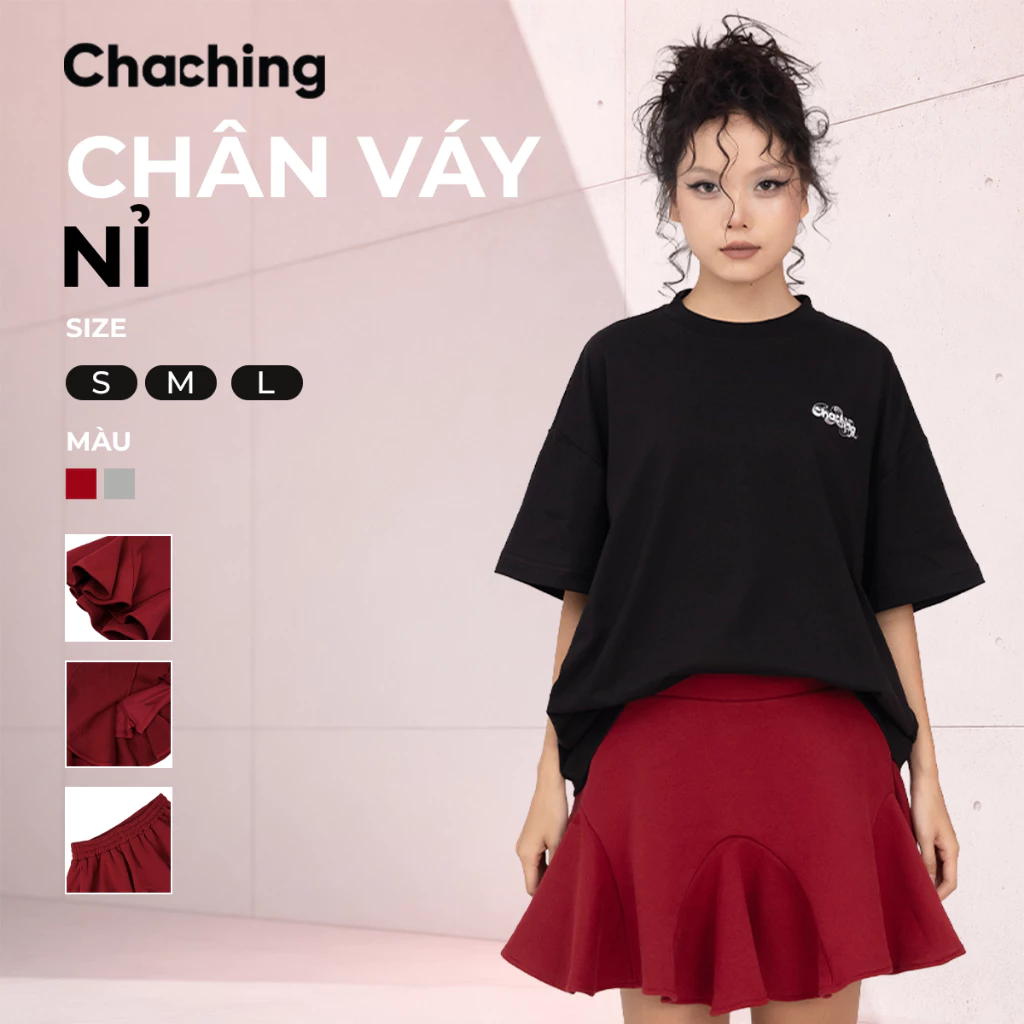 Chân Váy Ngắn Nữ ChaChing Chất Nỉ Bông Cao Cấp, Mềm Mại, Dày Dặn, Form Xòe Bồng Tôn Dáng