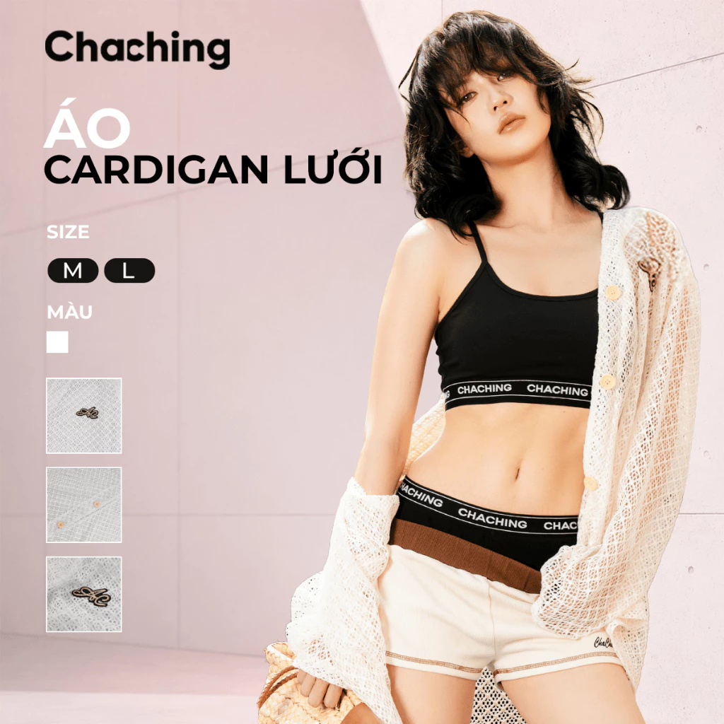Áo Cardigan Lưới Mỏng Form Suông ChaChing, Áo Khoác Dài Tay Chất Lưới Nhẹ