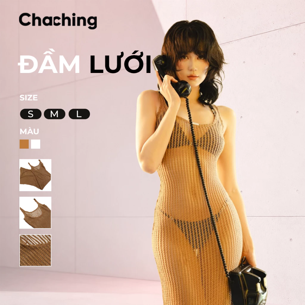 Đầm Body Lưới Dáng Dài  ChaChing, Đầm Đuôi Cá Đi Biển, Mềm Mại, Tôn Dáng