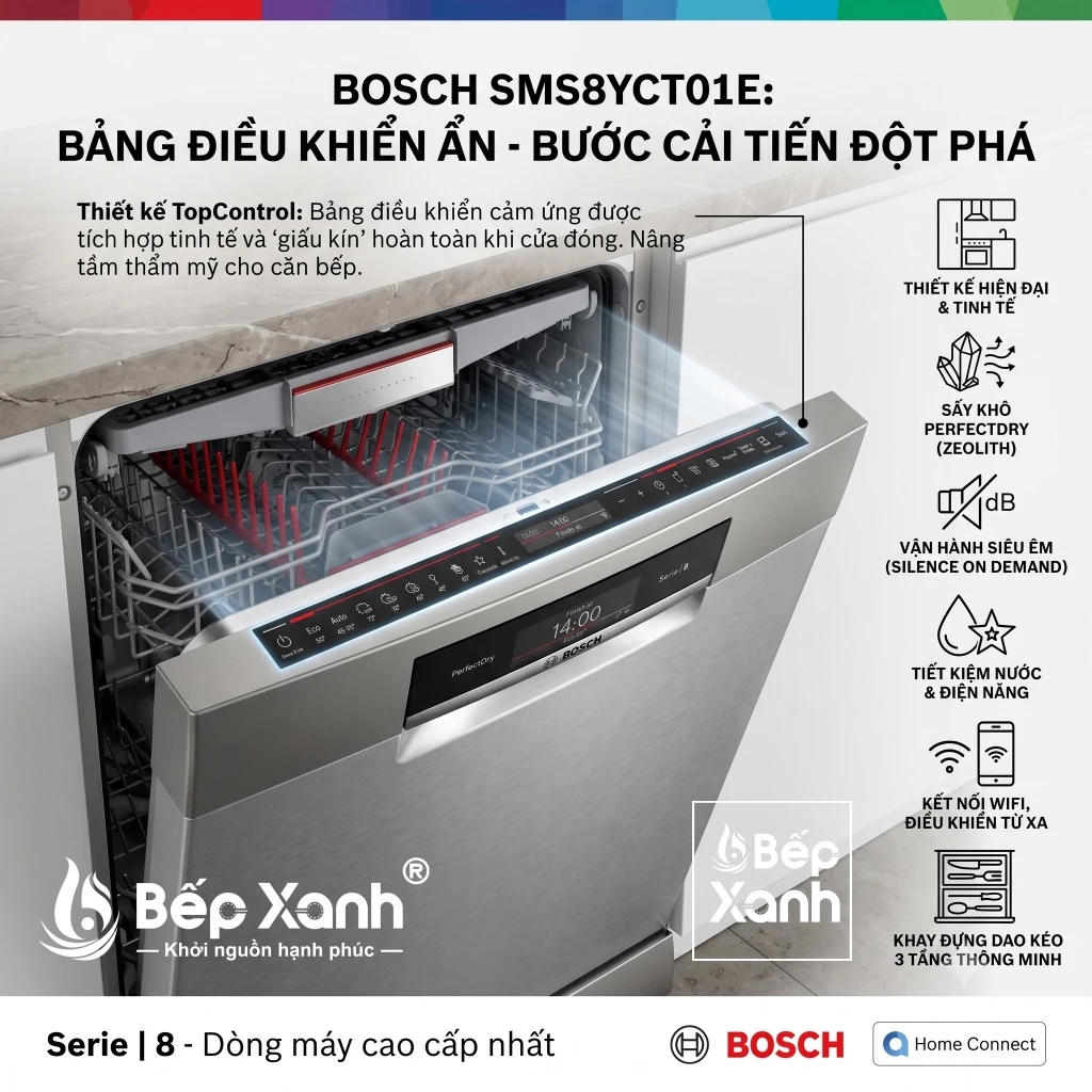 [SERIES 8 - NHẬP ĐỨC - SẤY ZEOLITH ] - Máy rửa bát độc lập Bosch SMS8TCI01E/SMS8YCI01E - Bảo hành 3 năm