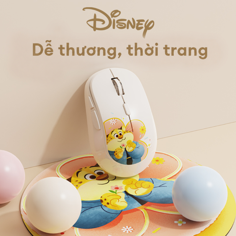 Chuột không dây Disney QS MS01 dễ thương Bluetooth 24G pin sạc silent click…