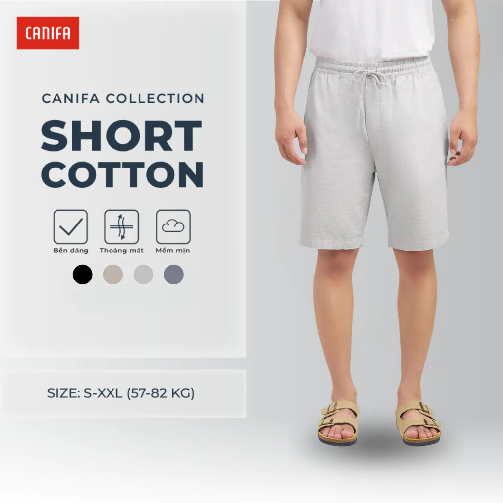 Quần short nam CANIFA cotton basic 8BS26S010