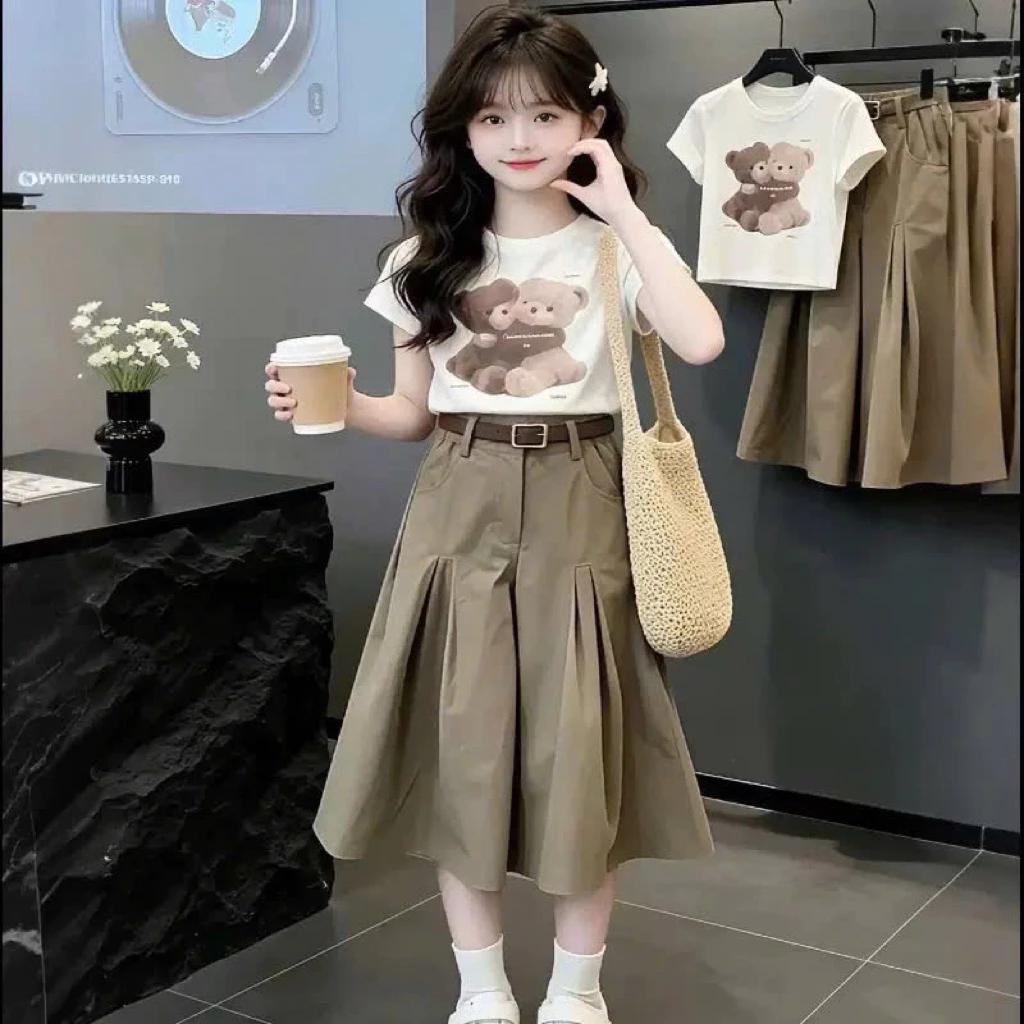 set áo phối chân váy dài cho bé(10-35kg) hàng đẹp L1