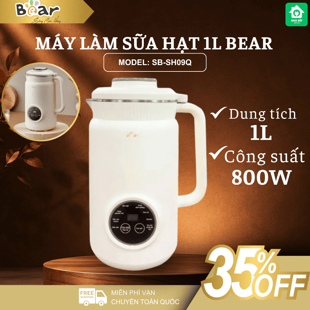 Máy Làm Sữa Hạt Bear SB-SH09Q Xay Sữa Siêu Mịn Không Cần Lọc, Máy Chạy Siêu Êm Ấi - Nhà Bếp Thiên Hà