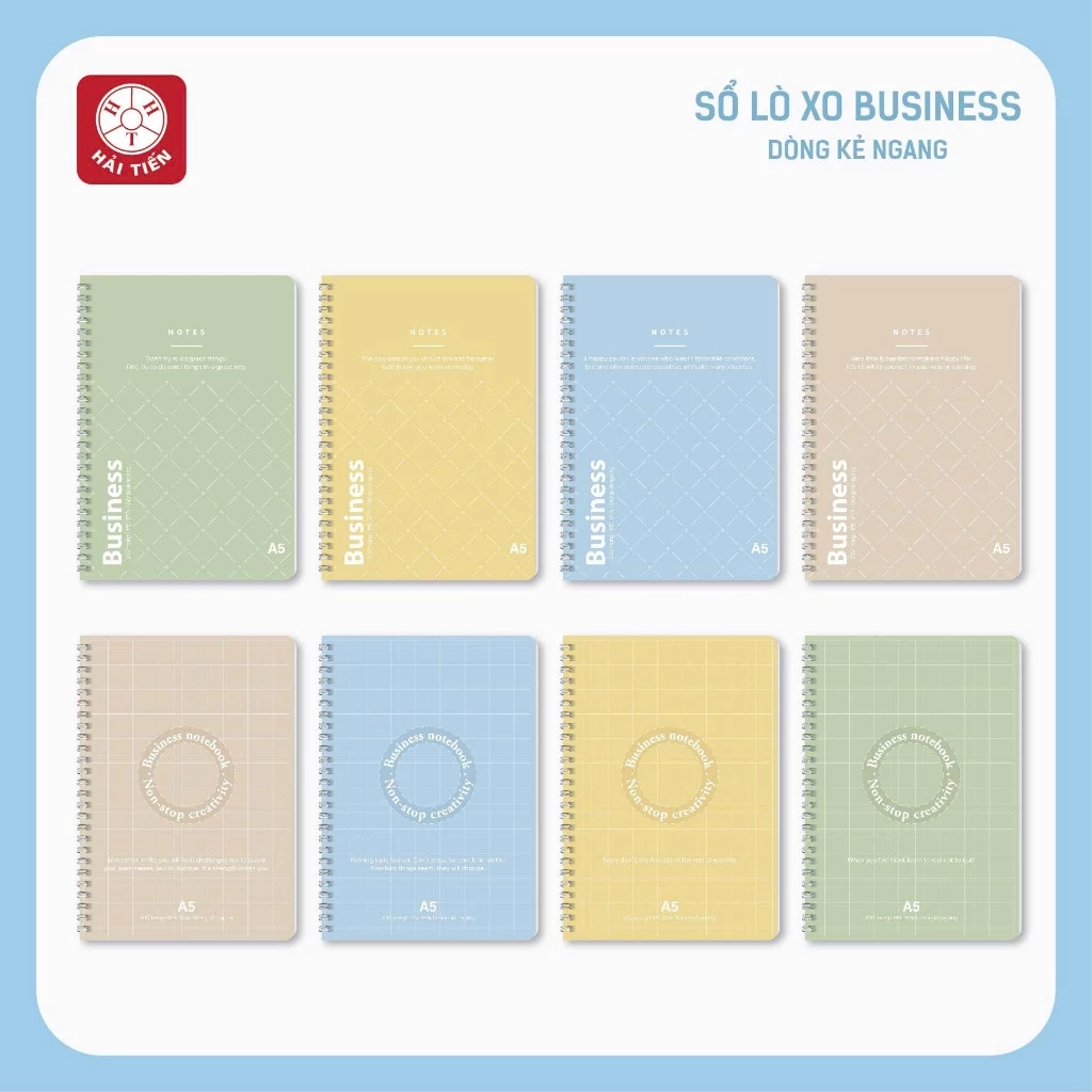 HẢI TIẾN Sổ lò xo Business (200trang) A4, A5, A6, A7