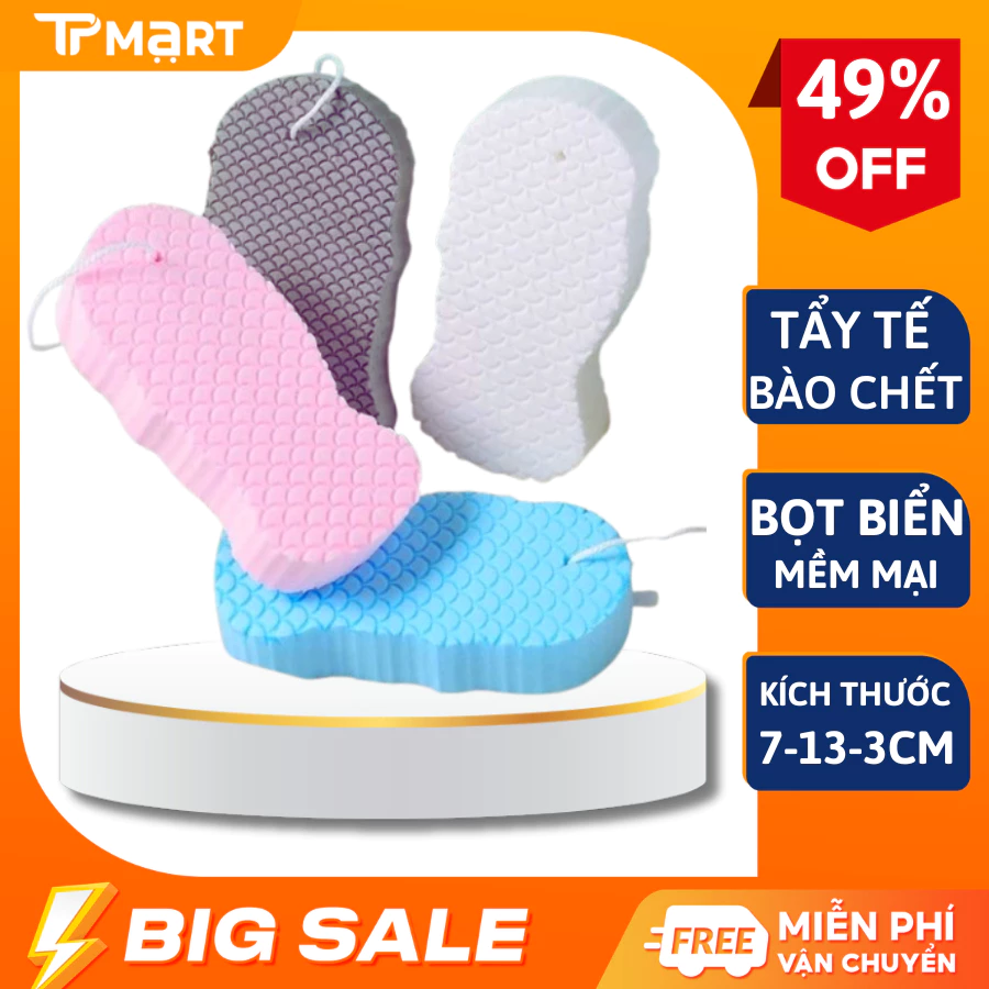 Bông Tắm Bọt Biển Tẩy Da Chết Siêu Sạch Cho Body Hình 3D - Miếng Mút Tẩy Da Chết Cho Bé