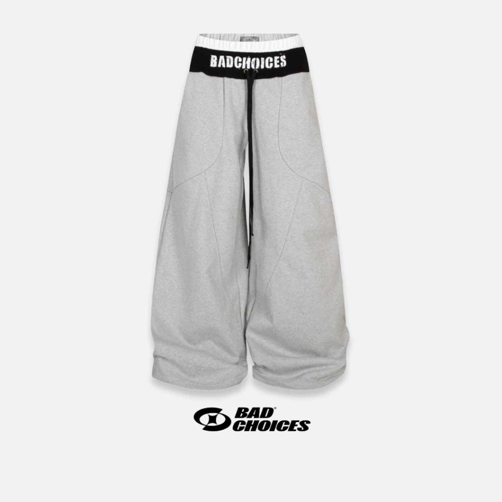 Bad Choices | Quần nỉ ống rộng DOUBLE WAIST vải chân cua phối dây rút