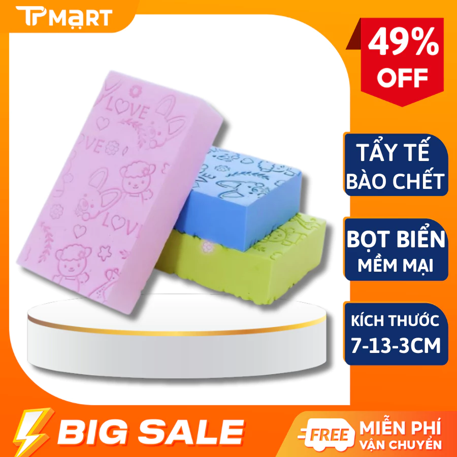 Bông Tắm Tẩy Tế Bào Chết, Mút Tắm Kỳ Ghét Tạo Bọt Tốt Nhiều Màu Dễ Thương, Siêu Sạch Siêu Mềm