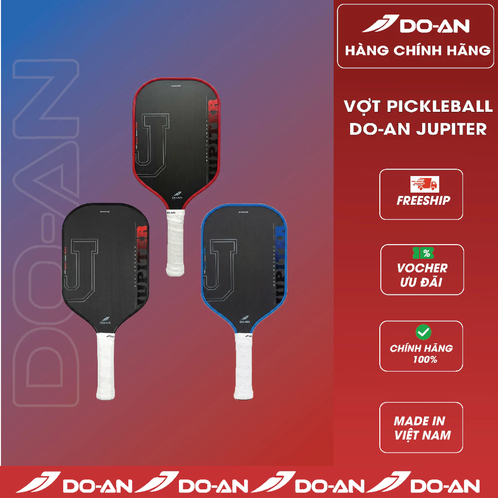 Vợt Pickleball DO-AN JUPITER Carbon – thiết kế nhám tăng xoáy, công thủ toàn diện-PB-JP