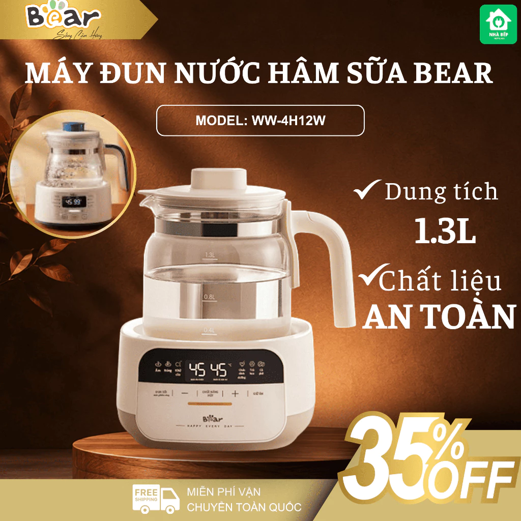 Máy Đun Nước Hâm Sữa Bear WW-4H12W Đun Nước Siêu Nhanh, Hâm Sữa Tiện Lợi Rất An Toàn - Nhà Bếp Thiên Hà