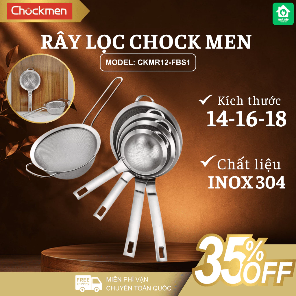 Rây Lọc Chockmen Lưới Lọc Siêu Nhỏ Mịn Tiện Lợi, Chất Liệu Inox Cao Cấp Rất Sáng Bóng - Nhà Bếp Thiên Hà