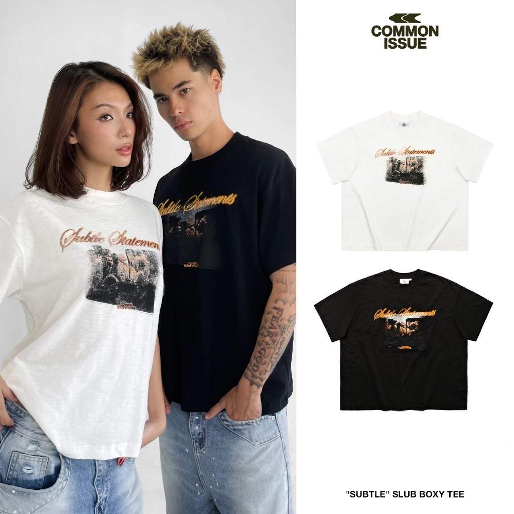 Áo Thun Form Boxy "SUBTLE” Chất Vải Slub Premium Cotton 250gsm Unisex Nam Nữ | Common Issue