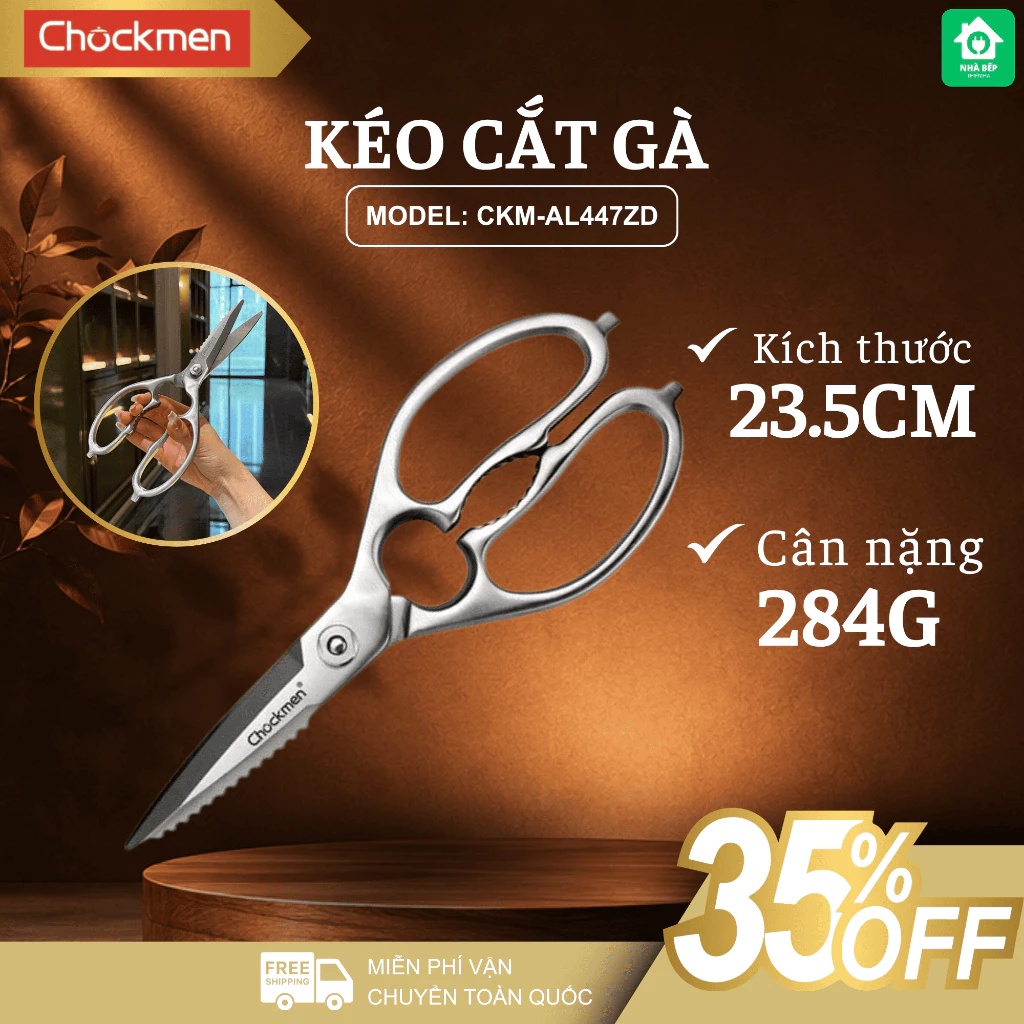 Kéo Cắt Gà Chockmen C447 Cắt Xương Gà Vịt Nhanh Chóng, Thiết Kế Khỏe Cầm Rất Chắc - Nhà Bếp Thiên Hà