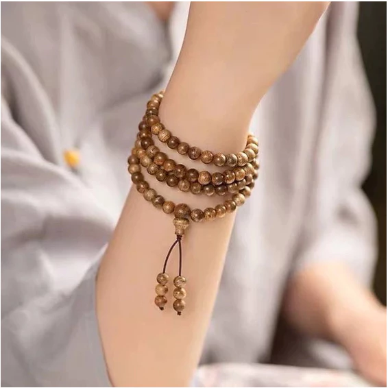 Vòng tay chuỗi tràng 108 hạt trầm tóc vườn mang bình an may mắn