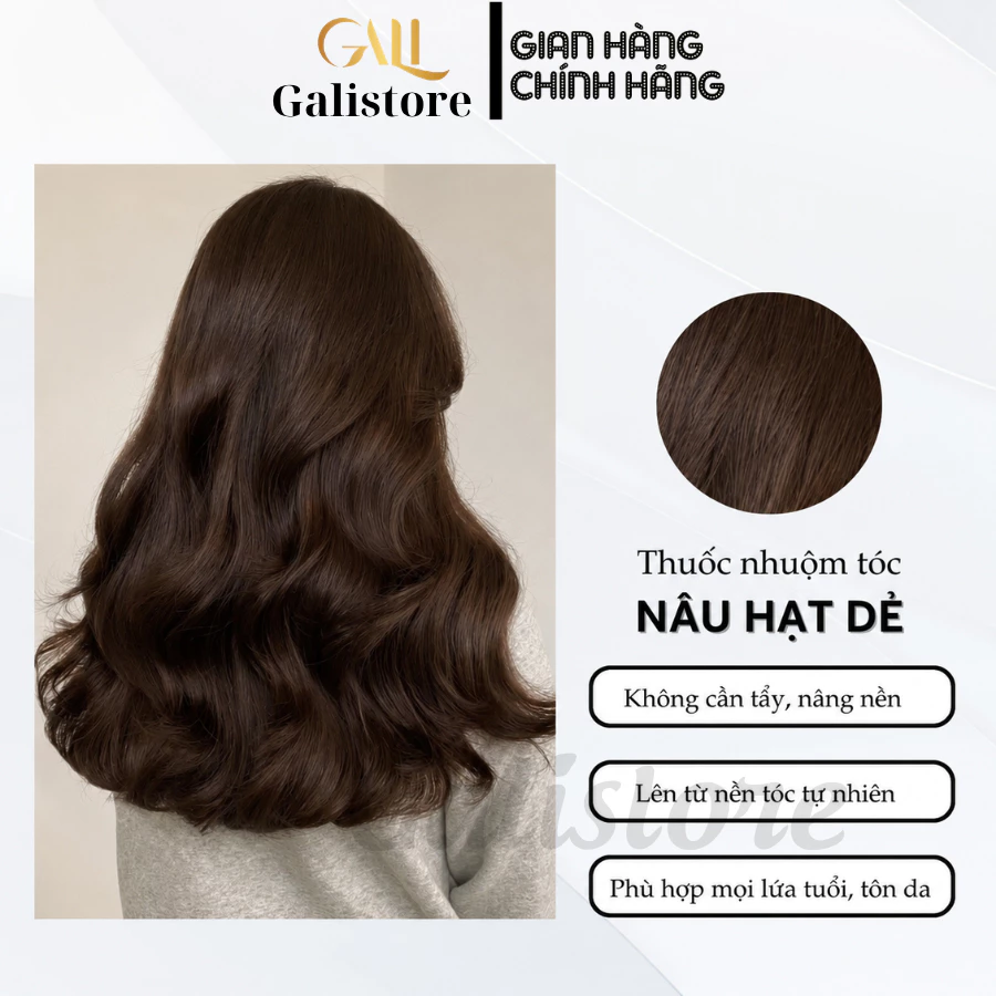 thuốc nhuộm tóc nâu hạt dẻ + tặng oxy trợ dưỡng