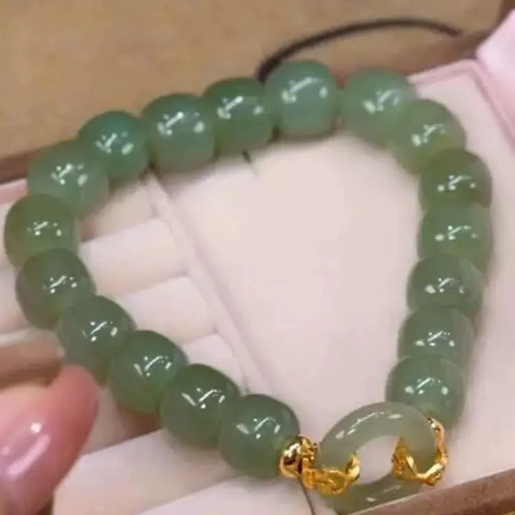 Vòng Tay Lam Ngọc 8 Ly Mix Charm Đồng Điếu PDJ - Vòng tay trang sức phong thủy