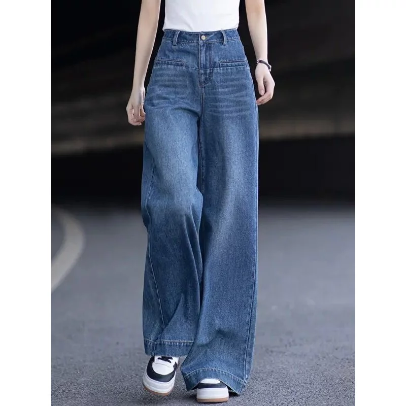 Quần Jean Ống Rộng Nữ KENZA FASHION KJ144, Quần Ống Rộng Suông Thẳng, Cạp Cao Tôn Dáng, Thanh Lịch, Trẻ Trung