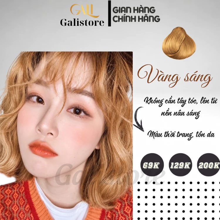 thuốc nhuộm tóc vàng sáng + tặng oxy trợ dưỡng