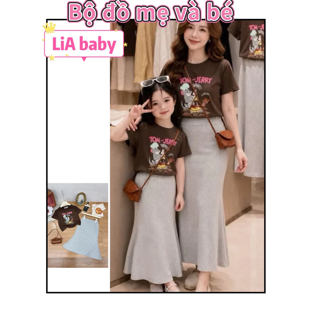 [Mẹ bé] Set đồ mẹ & bé Tom & Jerry – Dễ thương, năng động, mặc là nổi bật đi chơi đi học_K55