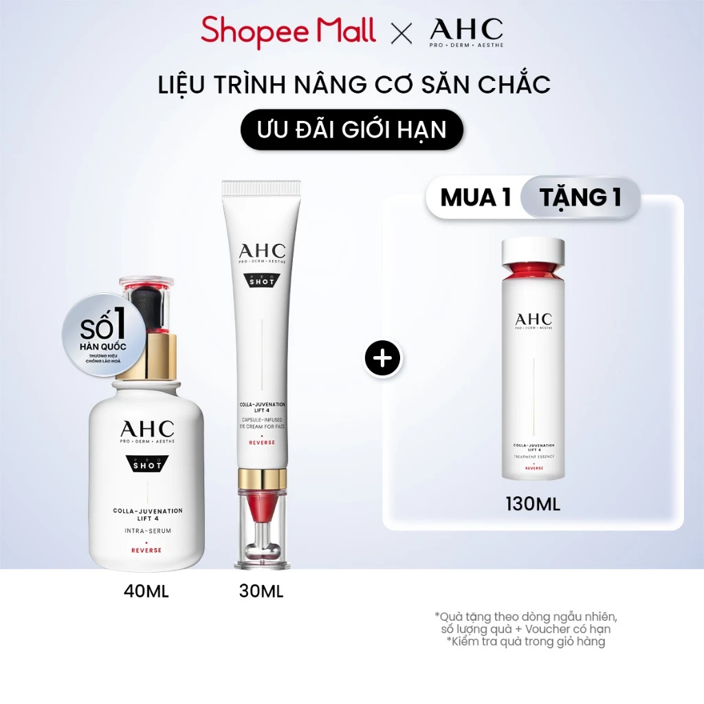 Bộ đôi AHC Tinh chất Serum (40ML) và Kem mắt cho mặt (30ML) chống lão hóa săn chắc da PROSHOT COLLA-JUVENATION LIFT 4