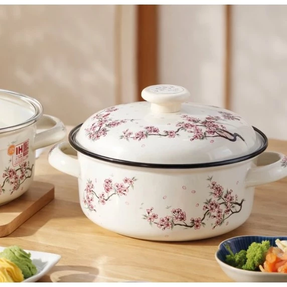 Nồi tráng men Fujihoro nắp men sứ SYM-12 - Thương hiệu Nhật - Sản xuất tại Thái Lan