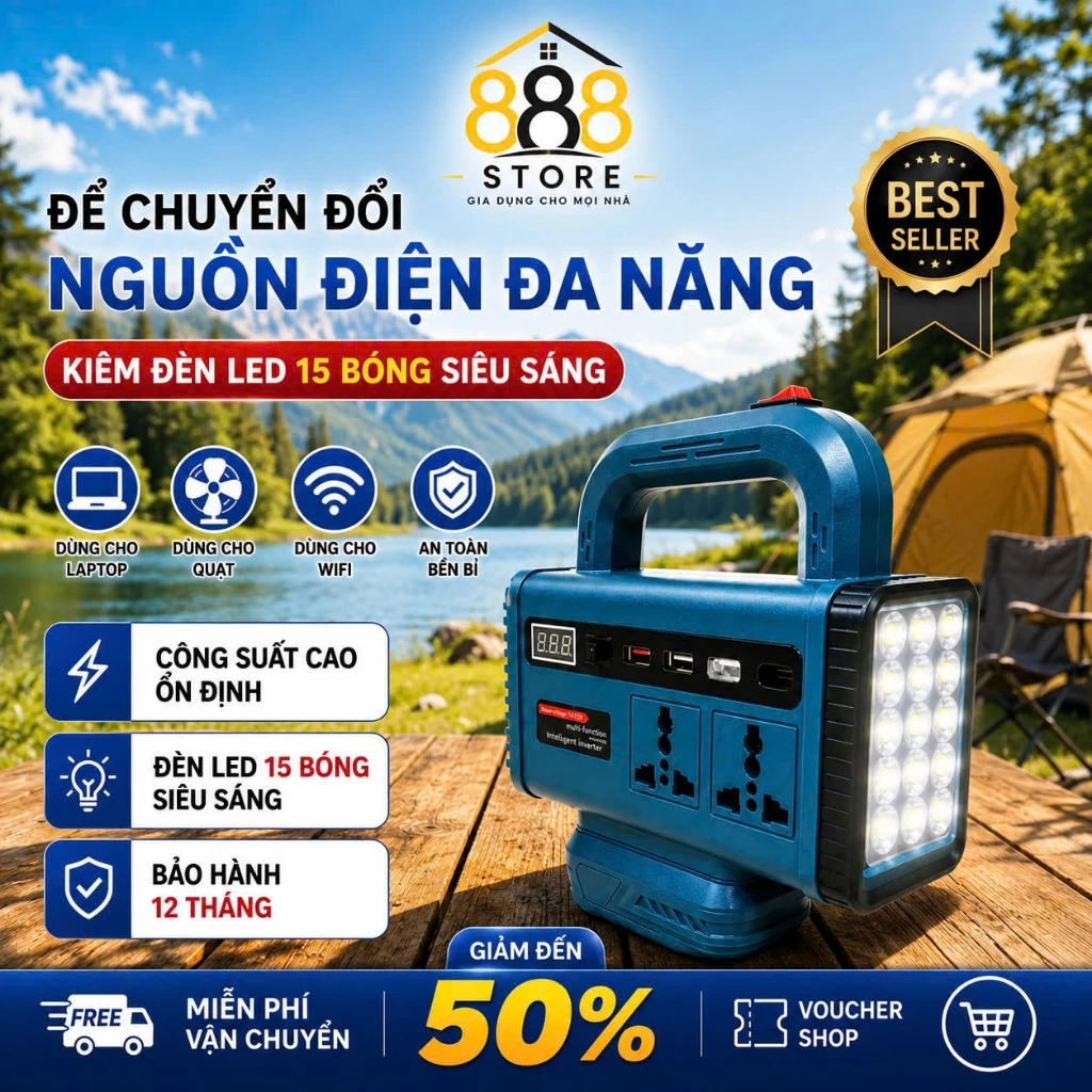 Đế Chuyển Nguồn Điện Dùng Chân Phổ Thông 4cm , Chuyển 21v Lên 220v Tích Hợp Đèn Led, Đa Dạng Ổ Cắm, Cổng Usb Tiện Lợi