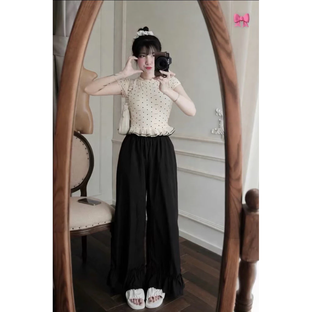Set Bộ Chấm Bi Thun Tăm Kèm Cột Tóc