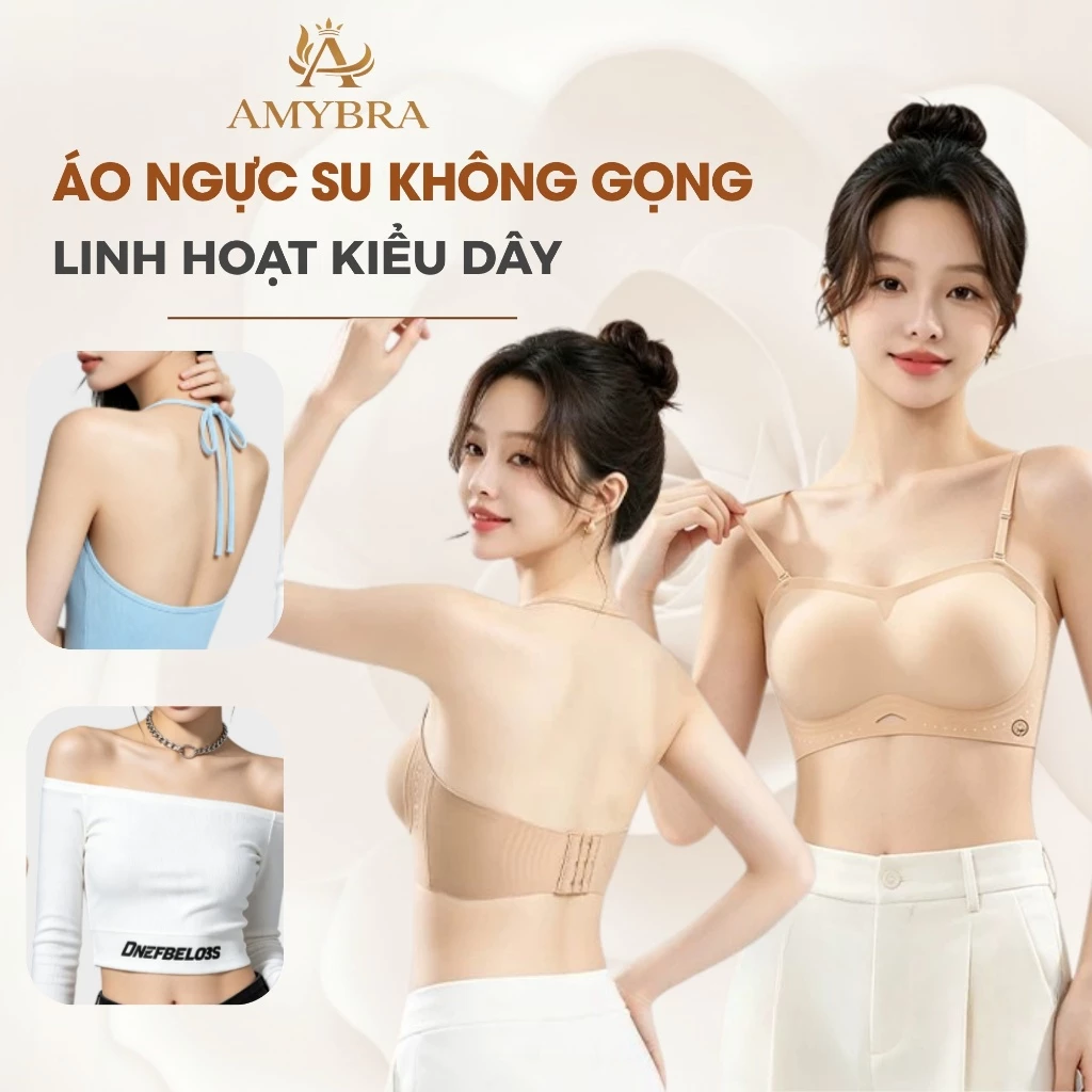 [ AMYBRA HỎA TỐC ] Áo Ngực Nữ Su Mịn Không Gọng Êm Ái, Áo Lót Mút Mỏng 1cm Cố Định Không Viền A978