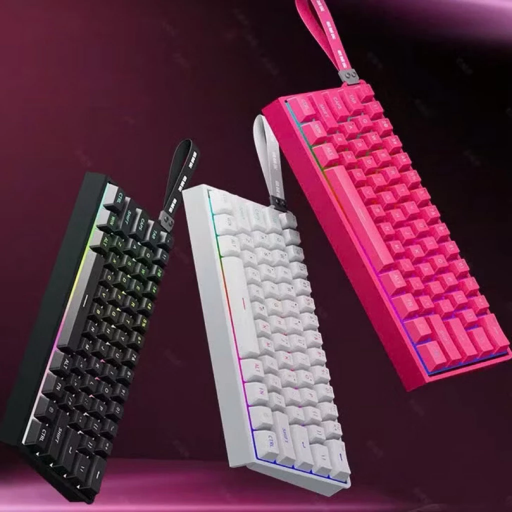 Bàn phím cơ Weiyu F61 | LED RGB | Hotswap | Dây đeo esport - thiết kế công thái họ