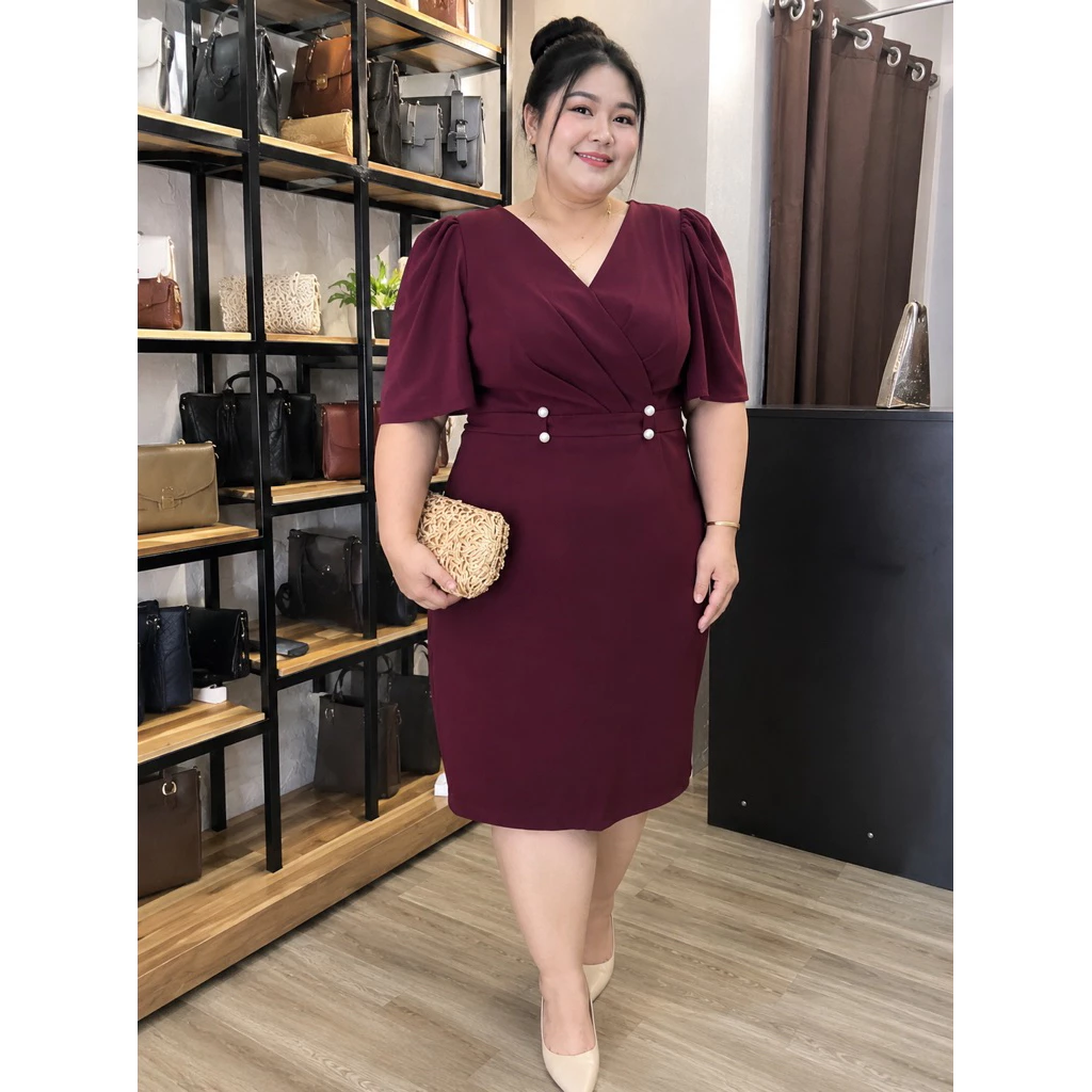 Đầm Trung Niên Thiết Kế Vải Co Giãn Có Bigsize