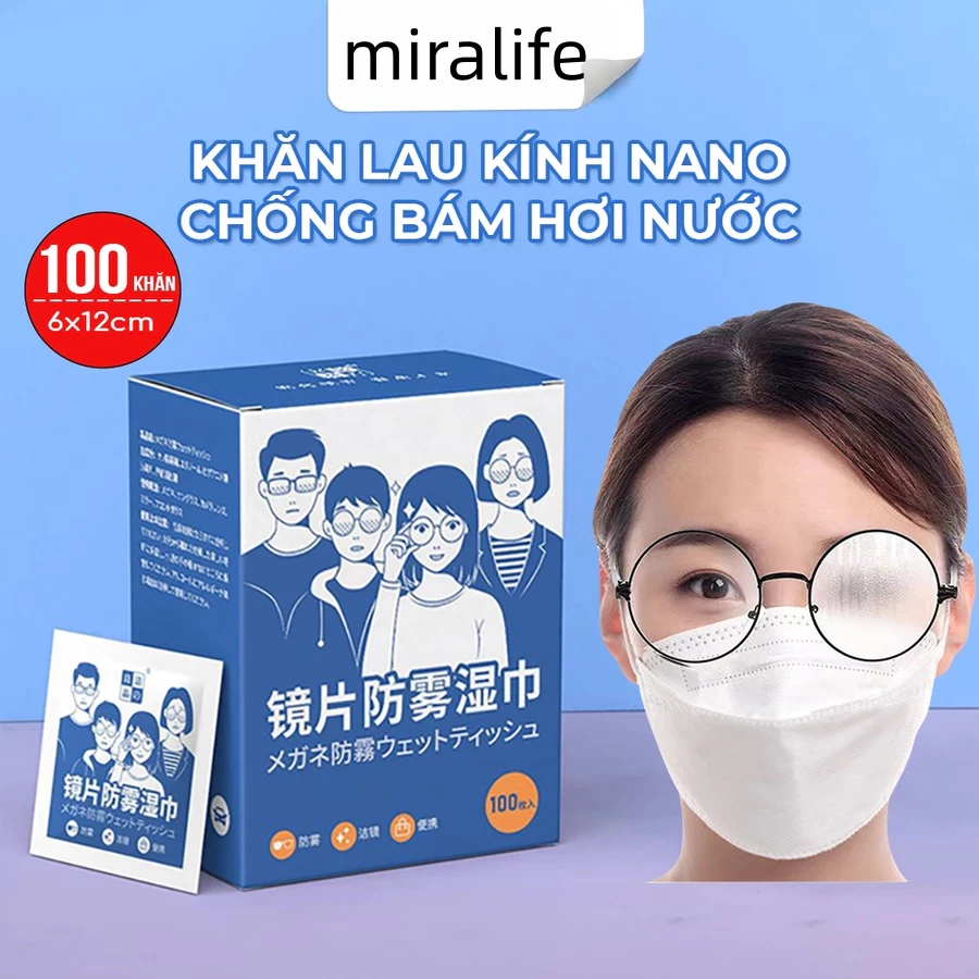 Hộp 200 Khăn-Khăn Lau Kinh Nano Modeco Chống Bám Hơi Nước, Lau Sạch Bụi Bẩn, Khử Khuẩn, Chống Nhờn Trên Mặt Kính