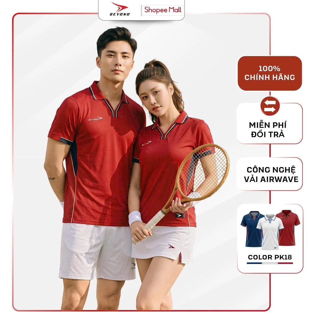 [DEAL MỞ BÁN] Áo Polo Thể Thao Nam/Nữ Beyono Elite PK18 Thời Trang Thoáng Khí Nhanh Khô, Co Giãn Thoải Mái