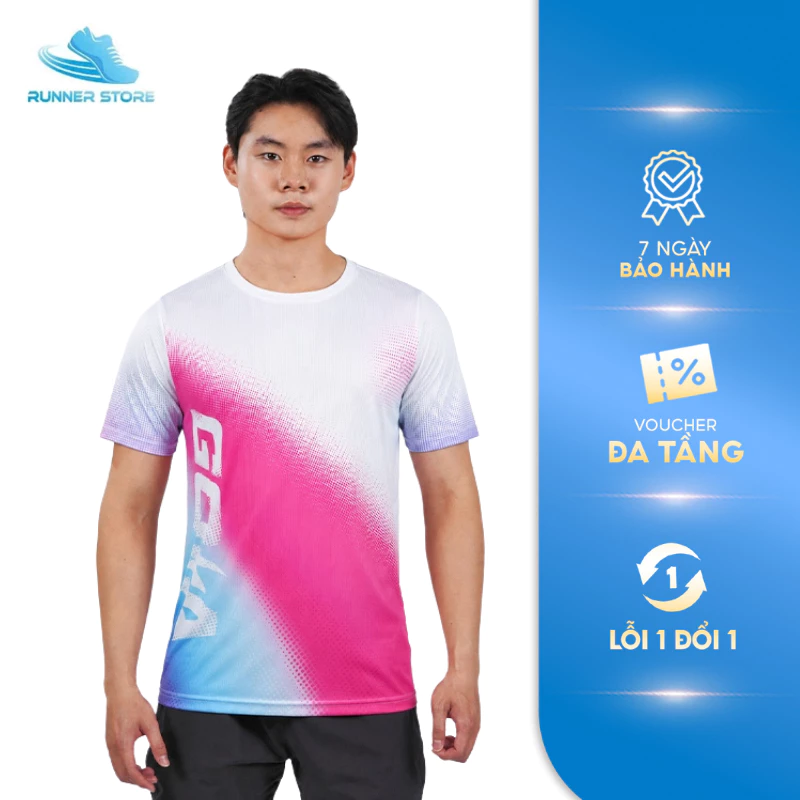 Áo thun thể thao chạy bộ nam nữ Goya Glow- Co giãn 4 chiều, thoáng khí, tập gym, cầu lông