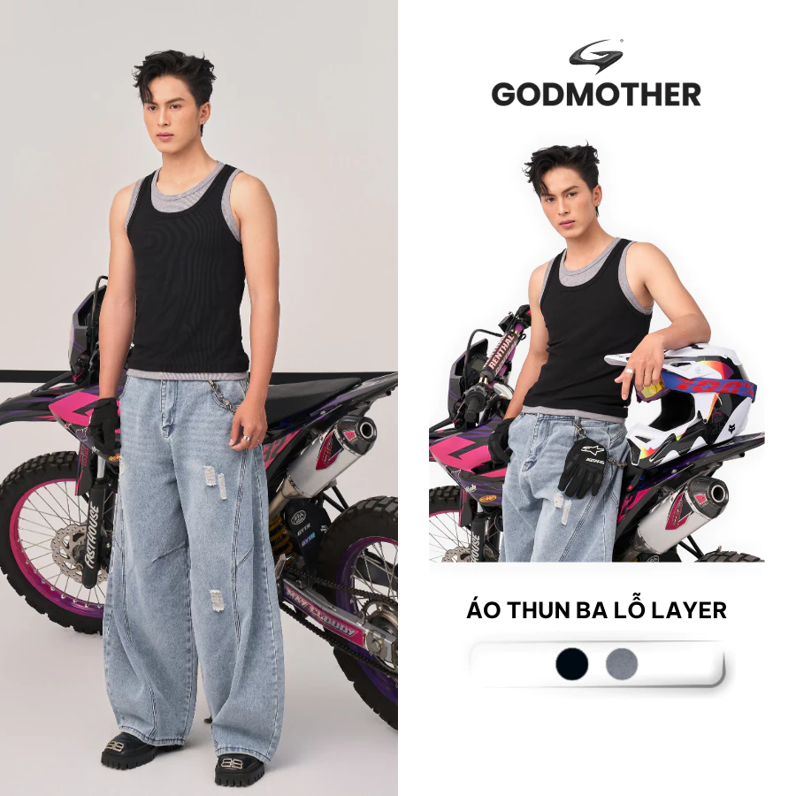 [MỚI] Áo Ba Lỗ Layer GODMOTHER Áo Tank Top Unisex Chất Liệu Cotton Co Giãn Basic Thoải Mái Năng Động