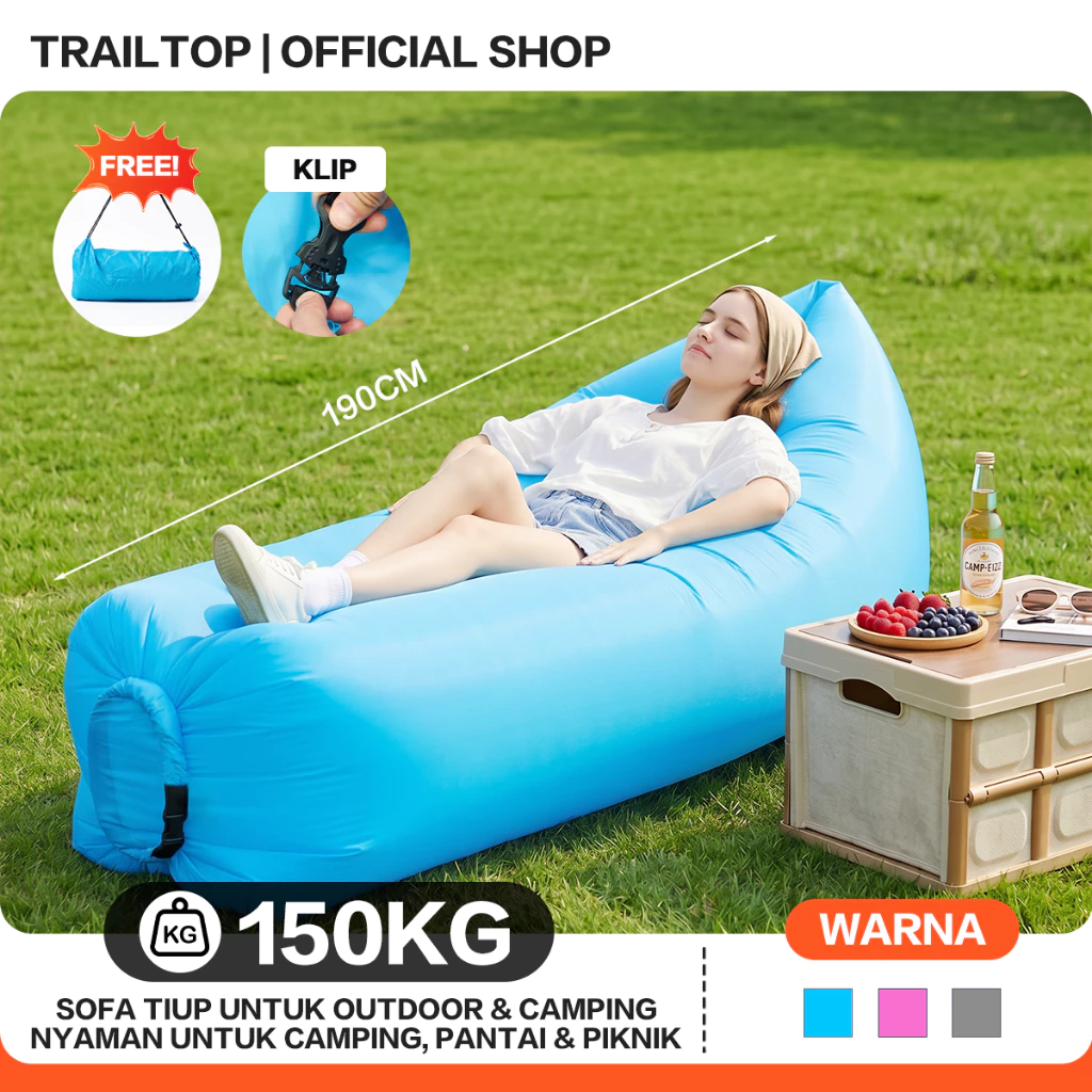 【COD】Trailtop Giường nằm bơm hơi dành cho người lười biếng, sử dụng trên bãi biển ngoài trời