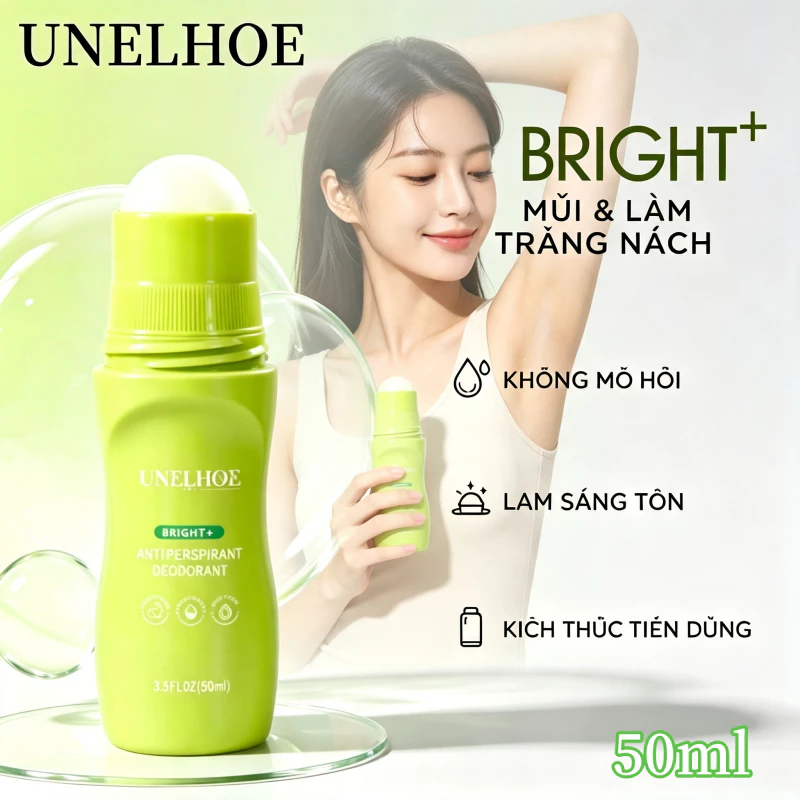 Lăn khử mùi chống mồ hôi UNELHOE, Dung dịch khử mùi, Hương thơm kéo dài trong 48 giờ, Huyết thanh khử mùi phát sáng khôn