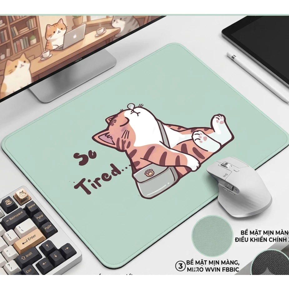 Miếng Lót Chuột Hình Animal Đáng Yêu Chữ Nhật Nhiều Mẫu Mới, In Sắc Nét ( 21 x 26 cm )