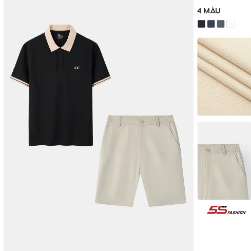 Bộ Quần Áo Thể Thao Nam Áo Polo Quần Short 5S FASHION Phong Cách Lịch Lãm Phom SLIMFIT MBPL26101-QSK26007