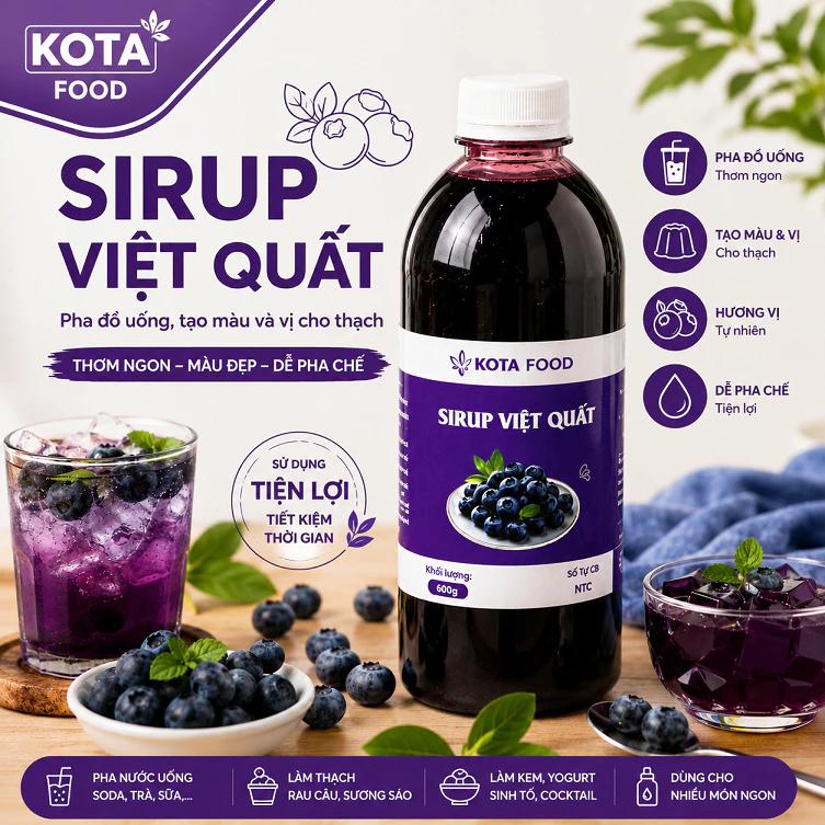 Syrup Việt Quất chai 600g