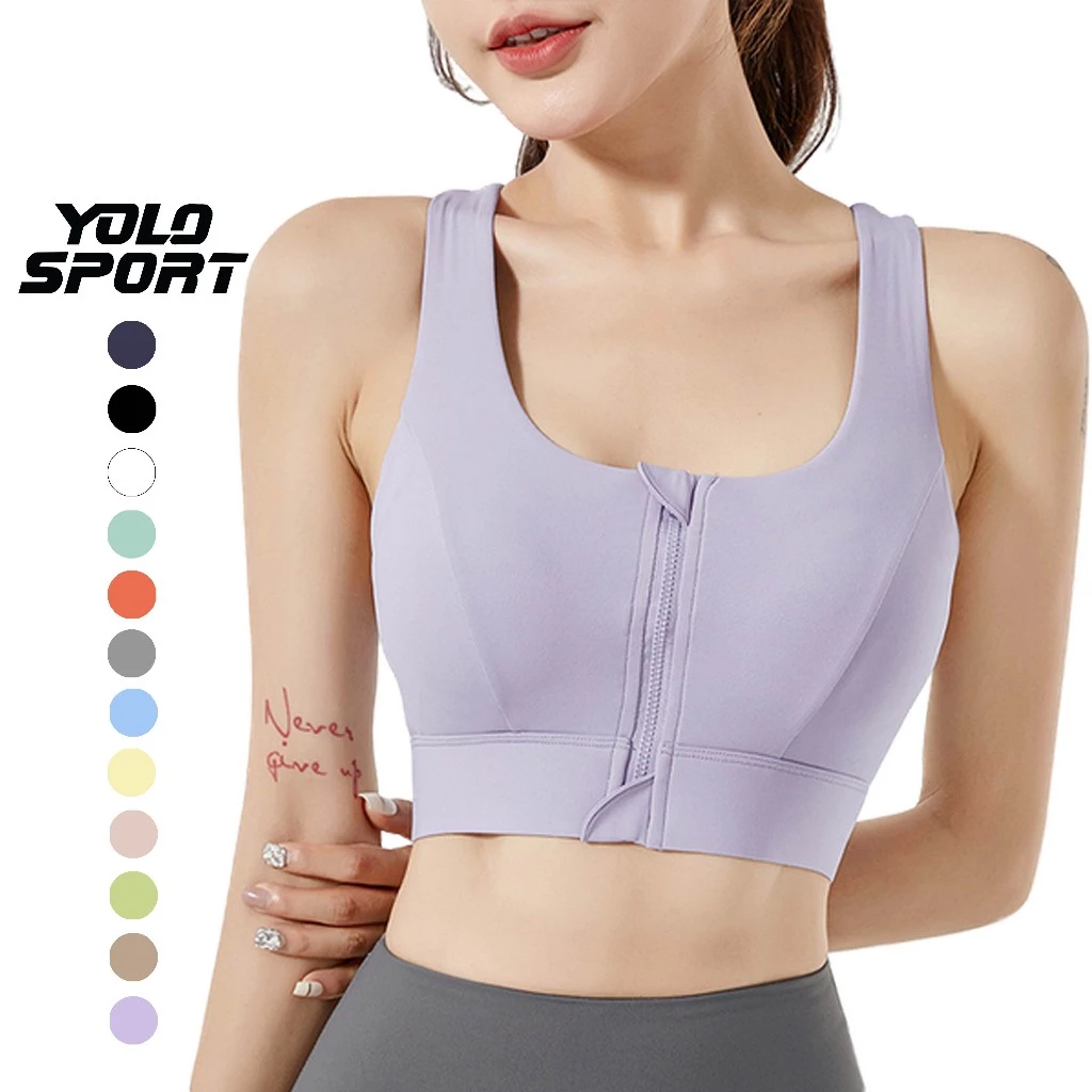 Áo Bra Thể Thao Mút Đúc May Liền Dây Kéo Trước Tiện Lợi Nâng Đỡ Tập Luyện Thiết Kế Siêu Đẹp Tiện Lợi Tập Gym Yoga Pilate
